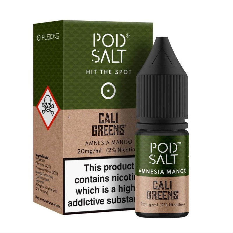 Pod Salt Fusions Cali Greens Amnesia Mango Nic Salt UK