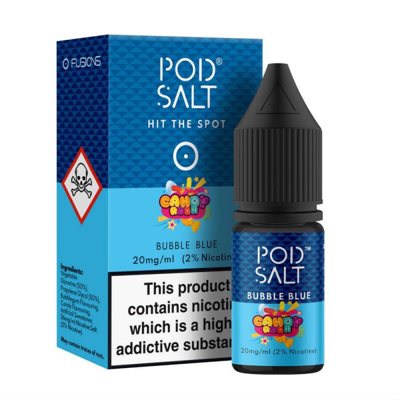 Pod Salt Fusions Candy Rush Bubble Blue Nic Salt UK