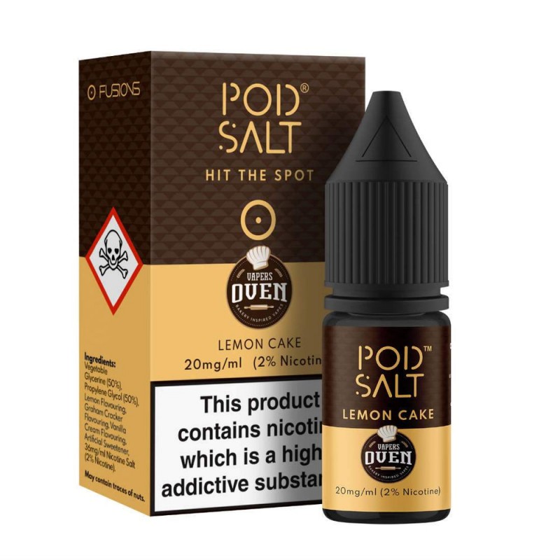 Pod Salt Fusions Vapers Oven Lemon Cake Nic Salt UK