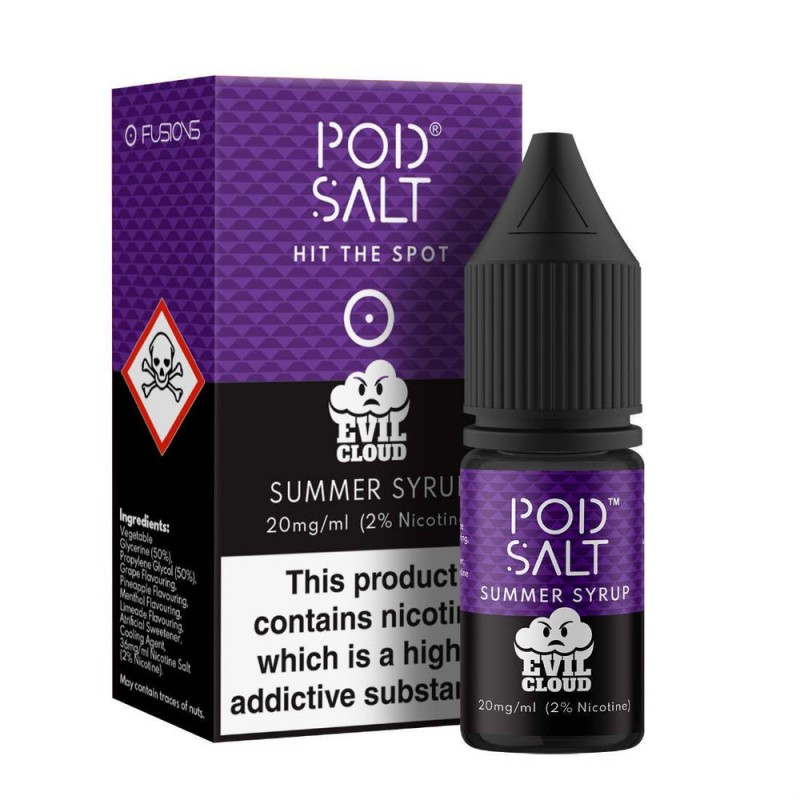 Pod Salt Fusions Evil Cloud Summer Syrup Nic Salt UK