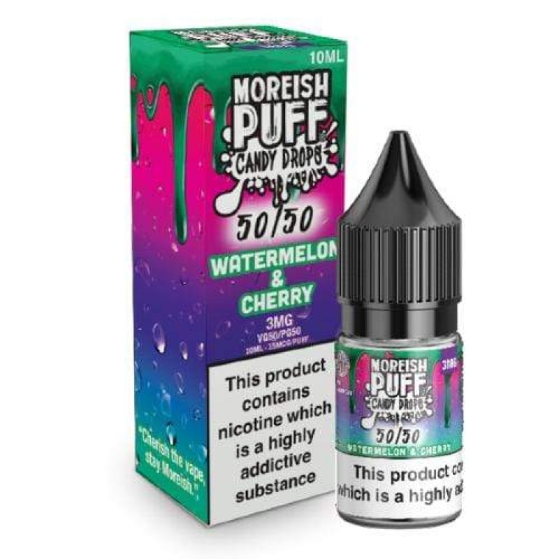 Moreish Puff 50/50 Candy Drops Watermelon & Cherry UK